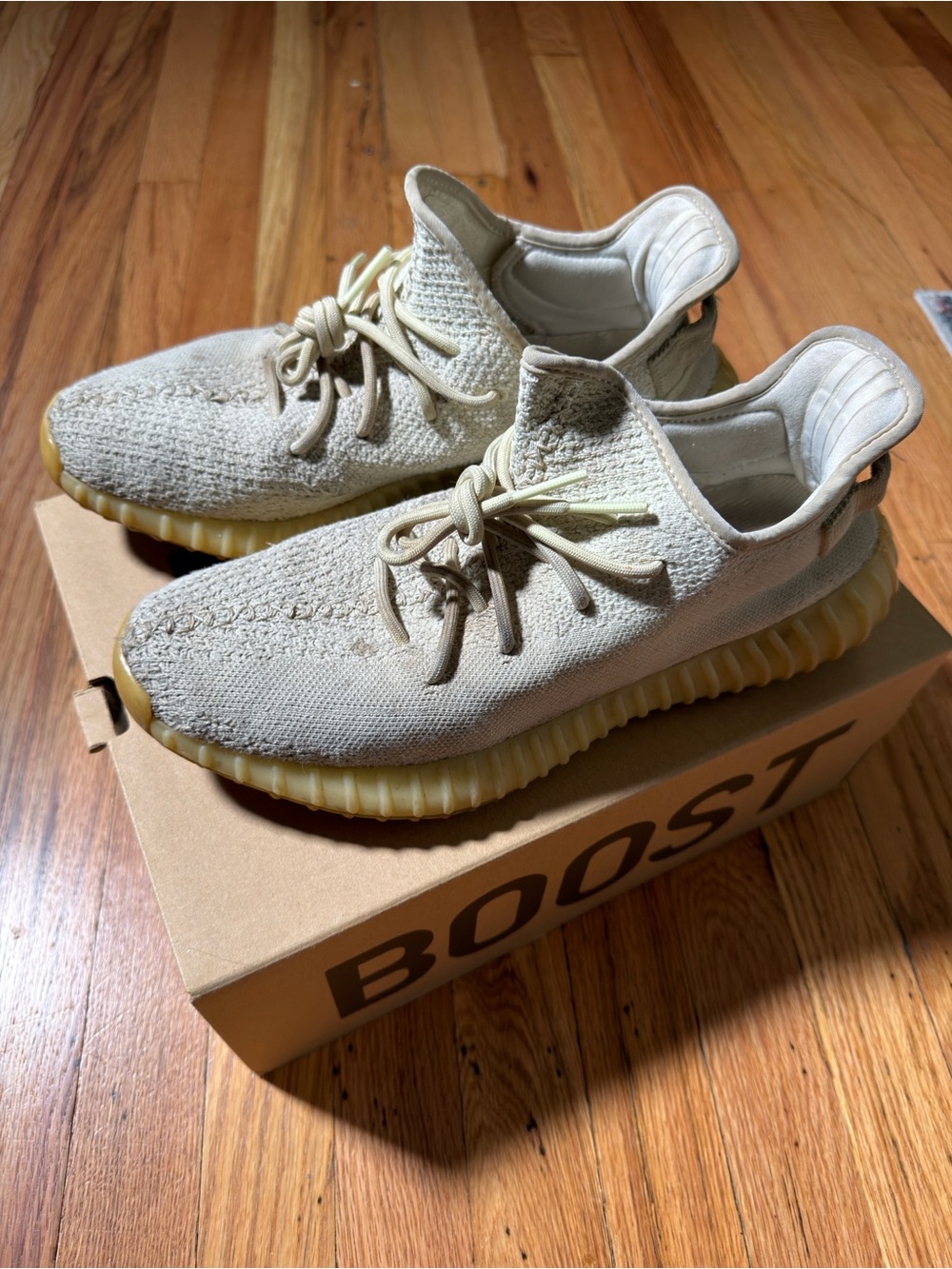 adidas Yeezy Cream Canvas Shoe Interior Label